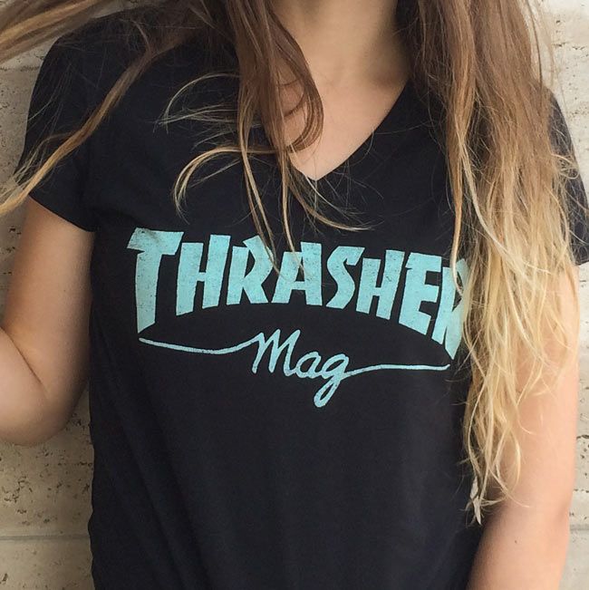 girls-thrasher-mag-logo-v-neck-black-teal-detail-650x650